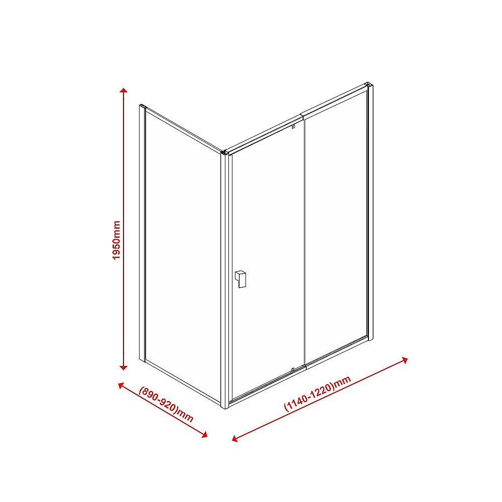 Semi Frameless Shower Screen (114~122)x 195cm & (89~92)x 195cm Side AS/NZS Glass - image7