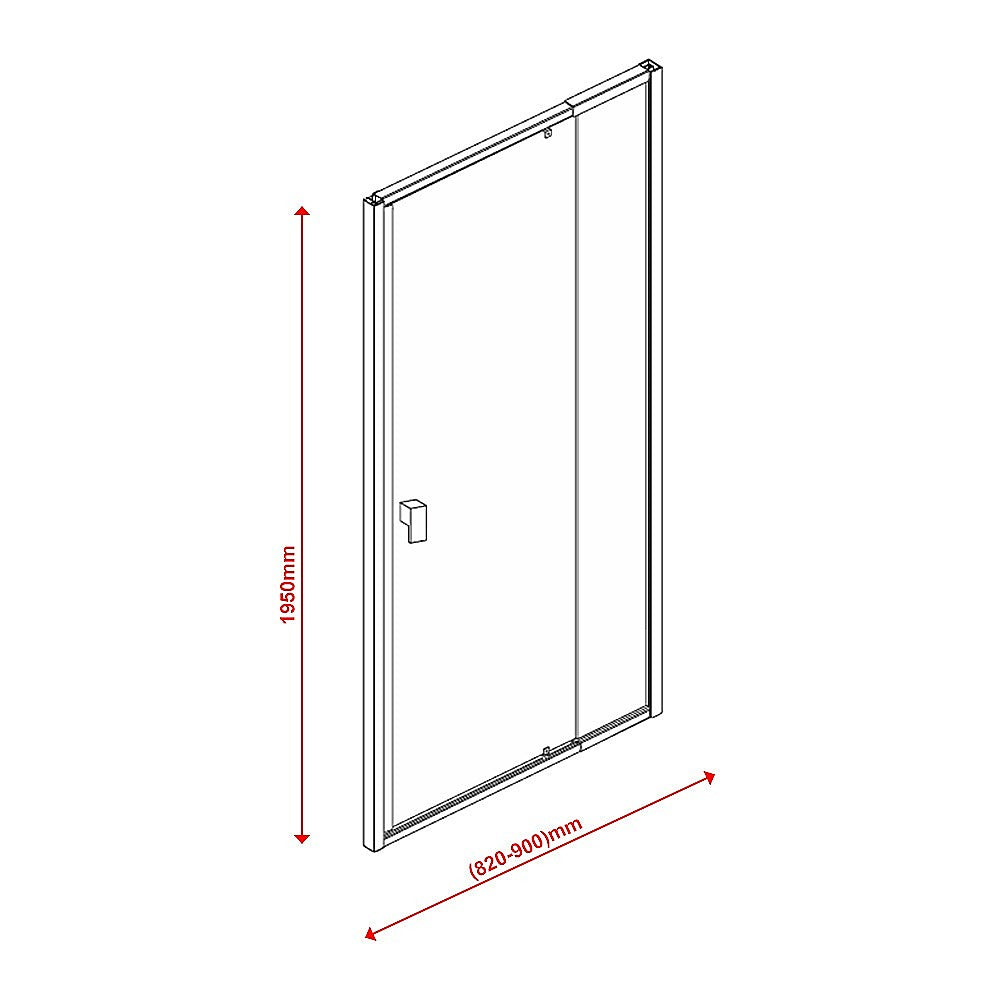 Adjustable Semi Frameless Shower Screen (82~90) x 195cm Australian Safety Glass - image7