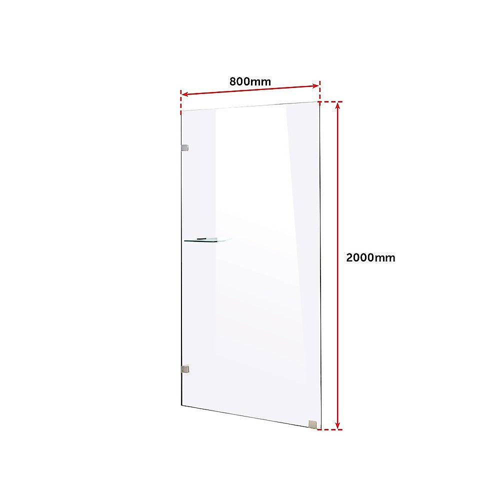 800 x 2000mm Frameless 10mm Safety Glass Shower Screen - image5