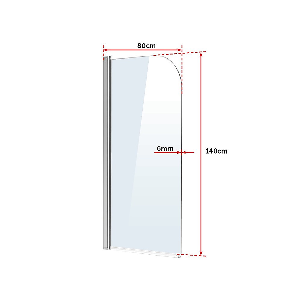 180∞ Pivot Door 6mm Safety Glass Bath Shower Screen 800x1400mm By Della Francesca - image8