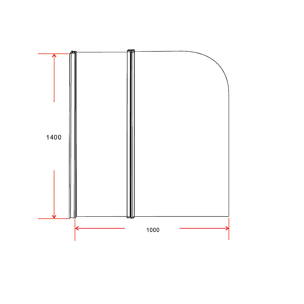 180∞ Pivot Door 6mm Safety Glass Bath Shower Screen 1000x1400mm By Della Francesca - image7