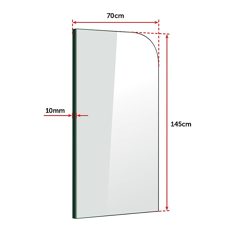 700 x 1450mm Frameless Bath Panel 10mm Glass Shower Screen - image7