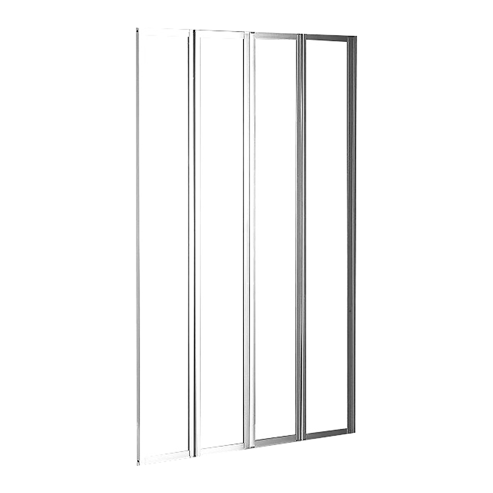 4 Fold Chrome Folding Bath Shower Screen Door Panel 1000 x 1400mm - image1