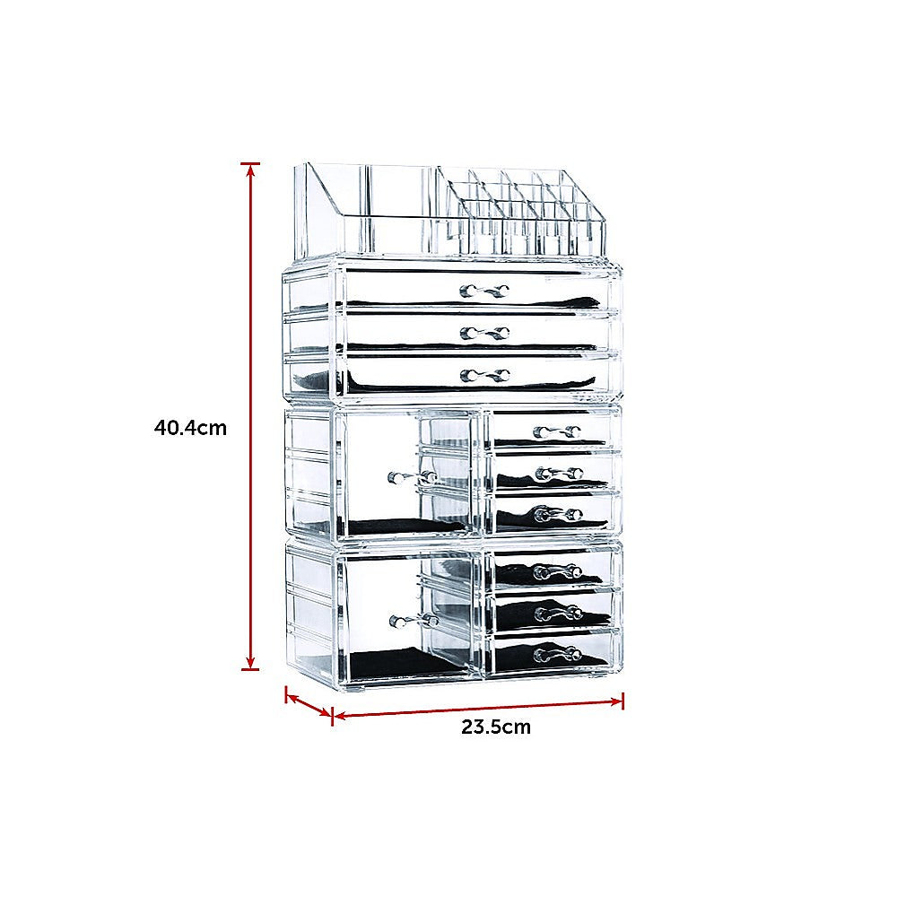 11 Drawers Clear Acrylic Tower Organiser Cosmetic jewellery Luxury Storage Cabinet - image11