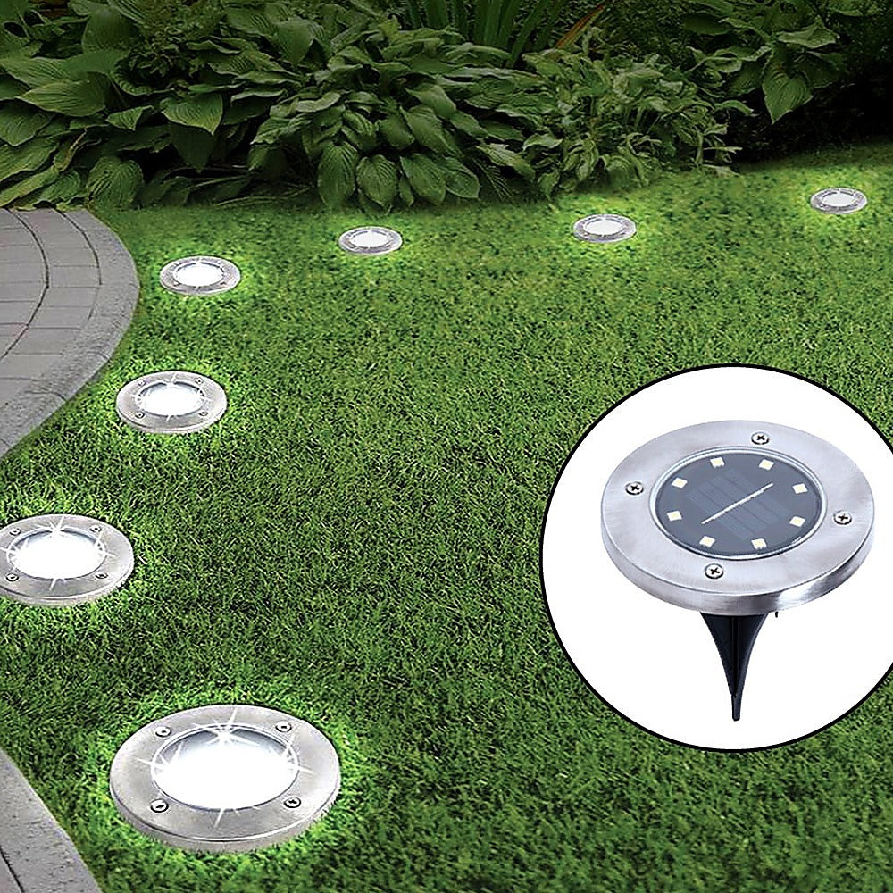 12x Solar Powered LED Buried Inground Recessed Light Garden Outdoor Deck Path - image2