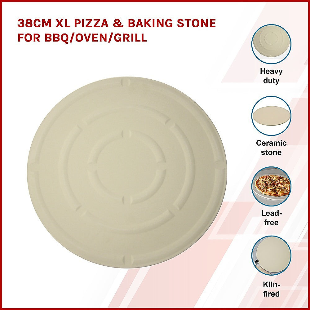 38cm XL Pizza & Baking Stone for BBQ/Oven/Grill - image3