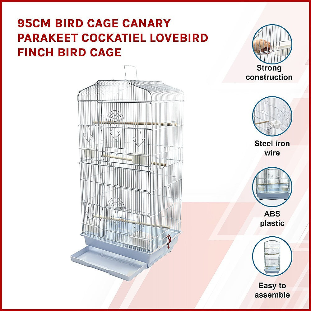 95cm Bird Cage Canary Parakeet Cockatiel LoveBird Finch Bird Cage - image3