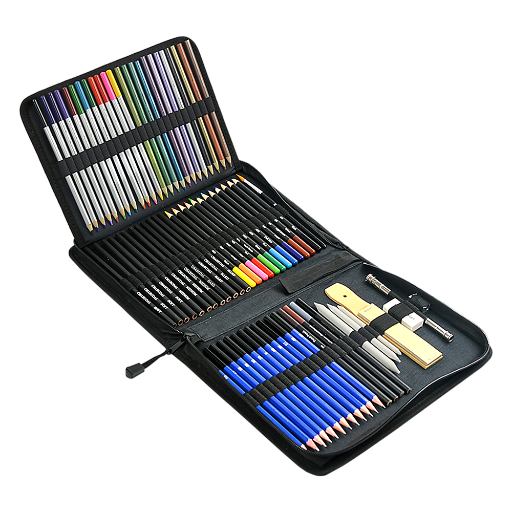 Art Sketch Pencils Oil Drawing Colouring Graphite Charcoal Pencil Set 72pcs/set - image1