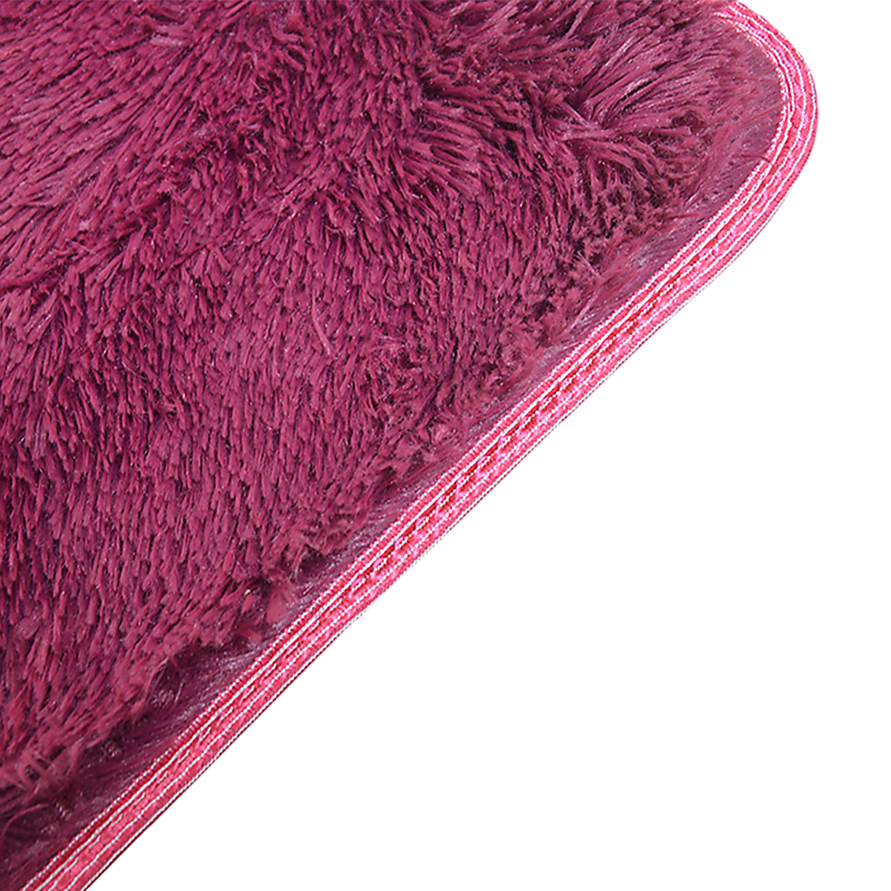 230x200cm Floor Rugs Large Shaggy Rug Area Carpet Bedroom Living Room Mat - Burgundy - image4