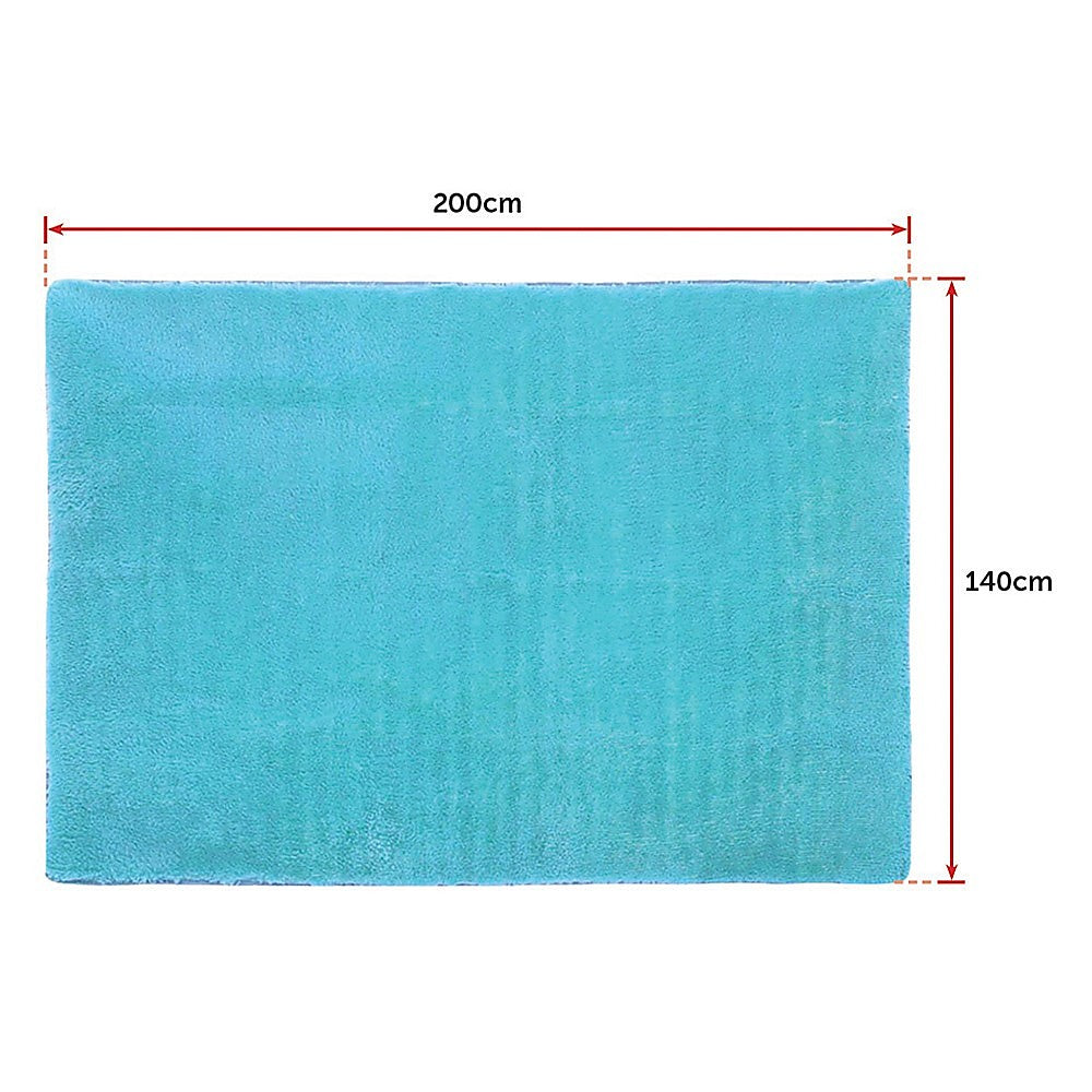 200x140cm Floor Rugs Large Shaggy Rug Area Carpet Bedroom Living Room Mat - Turquoise - image8