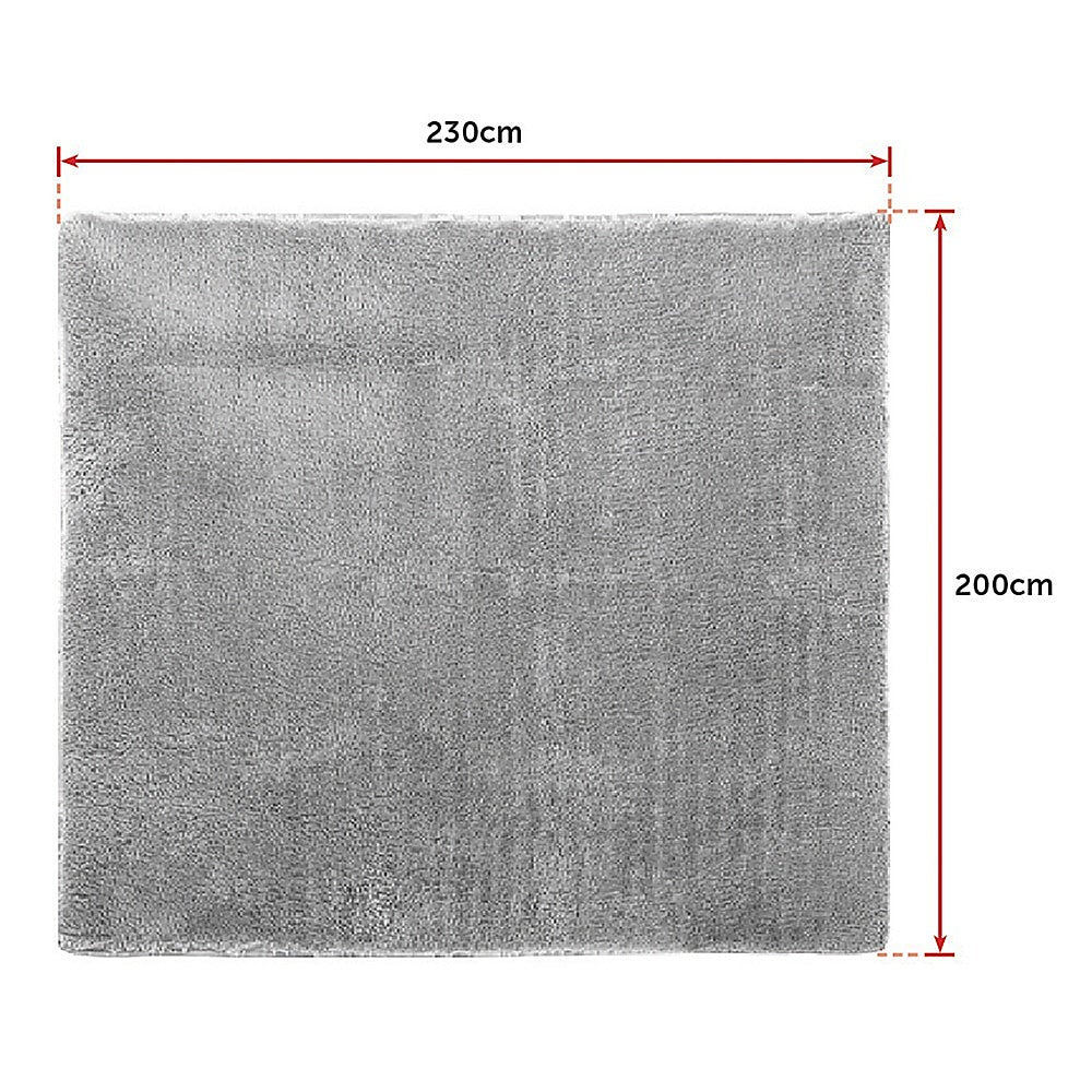 230x200cm Floor Rugs Large Shaggy Rug Area Carpet Bedroom Living Room Mat - Grey - image8