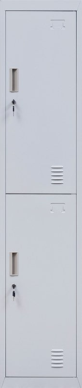 Standard Lock 2-Door Vertical Locker for Office Gym Shed School Home Storage Grey - image3