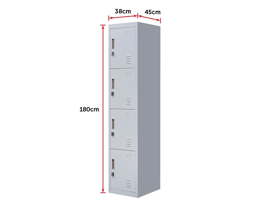 Padlock-operated lock 4 Door Locker for Office Gym Grey - image2