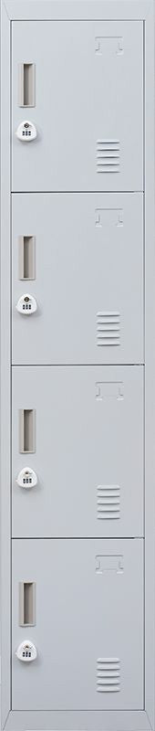 3-digit Combination Lock 4 Door Locker for Office Gym Grey - image4