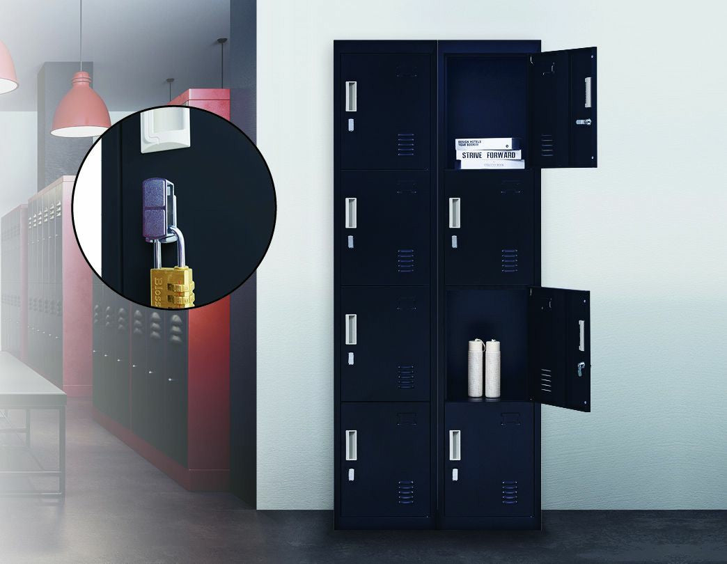 Padlock-operated lock 4 Door Locker for Office Gym Black - image14