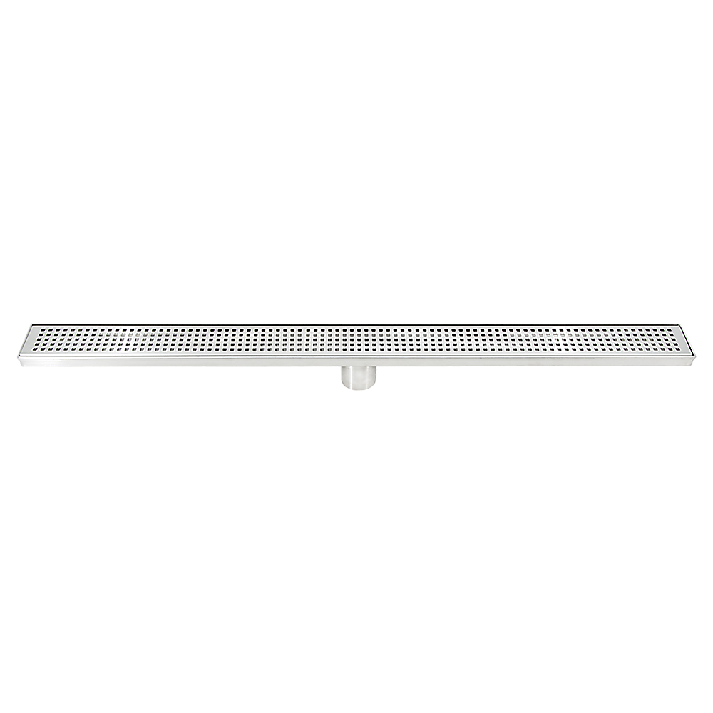 900mm Bathroom Shower Stainless Steel Grate Drain w/Centre outlet Floor Waste Square Pattern - image1