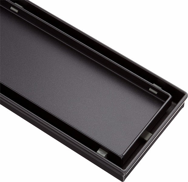 1000mm Tile Insert Bathroom Shower Black Grate Drain with Centre Outlet Floor Waste - image7