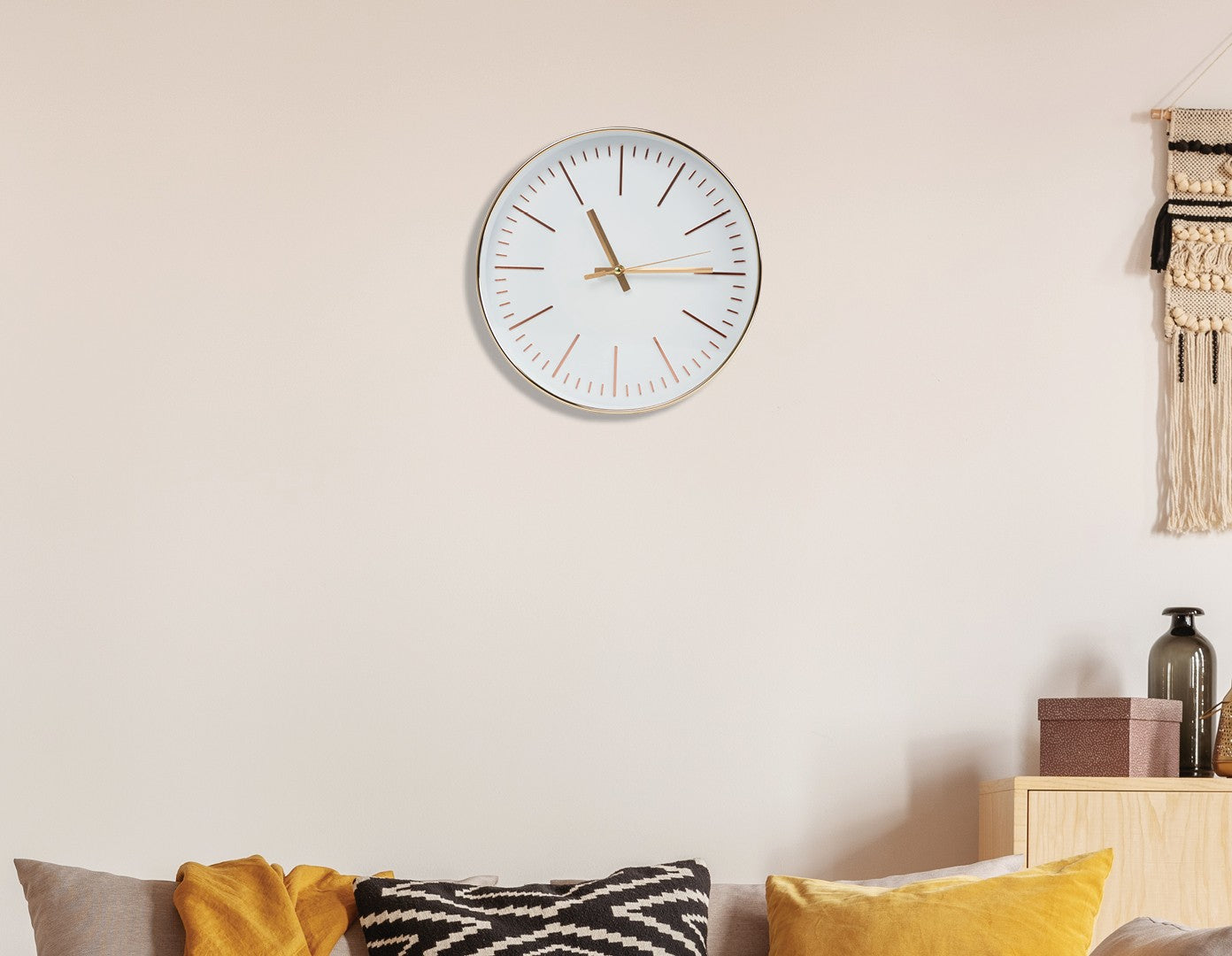 Modern Wall Clock Silent Non-Ticking Quartz Battery Operated Round Gold - image9