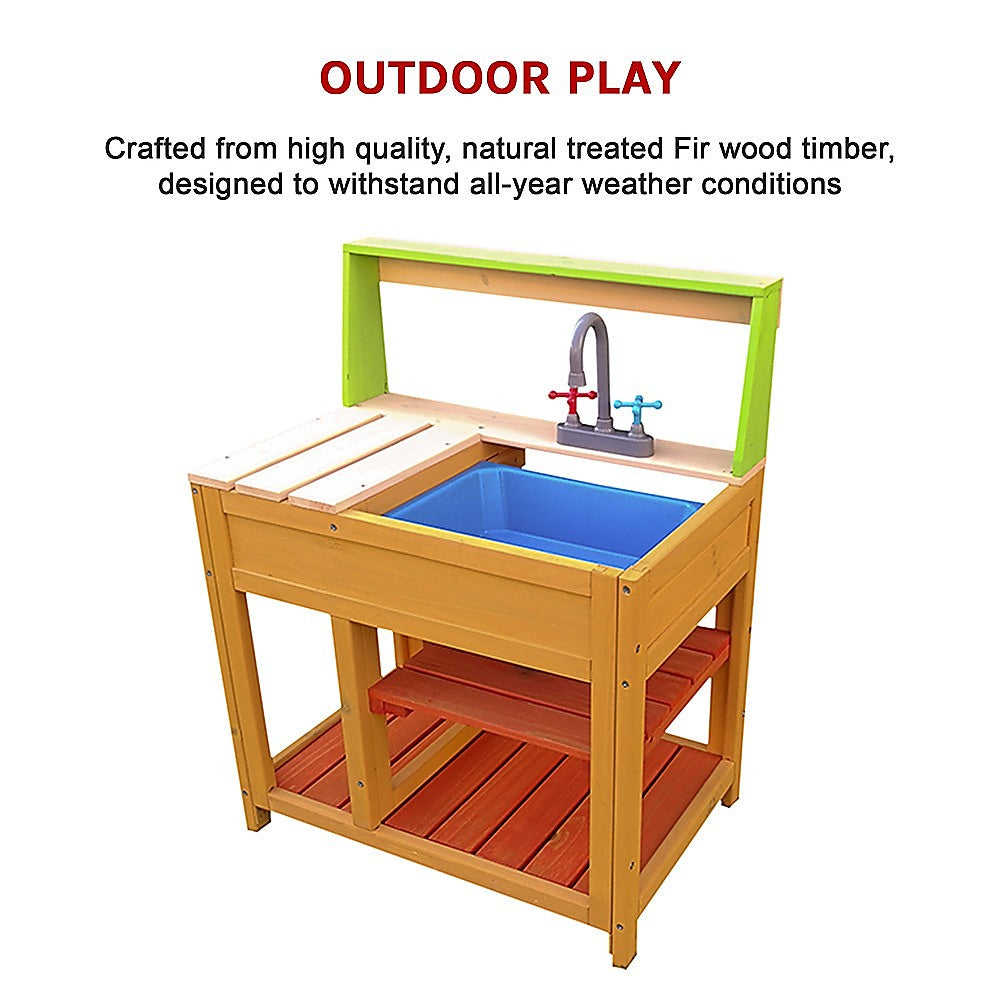 Children_x0019_ s Outdoor Play Mud Kitchen Sand Pit with Display Shelf - image7