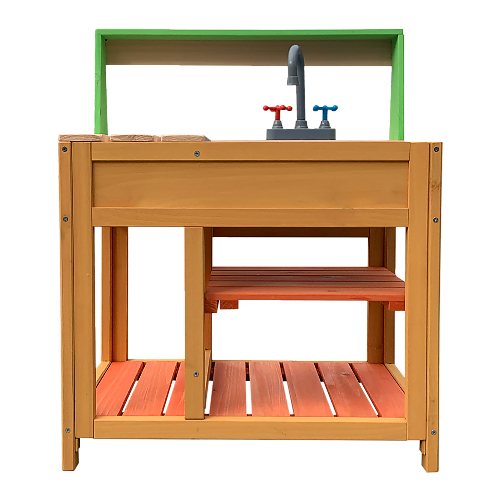 Children_x0019_ s Outdoor Play Mud Kitchen Sand Pit with Display Shelf - image6
