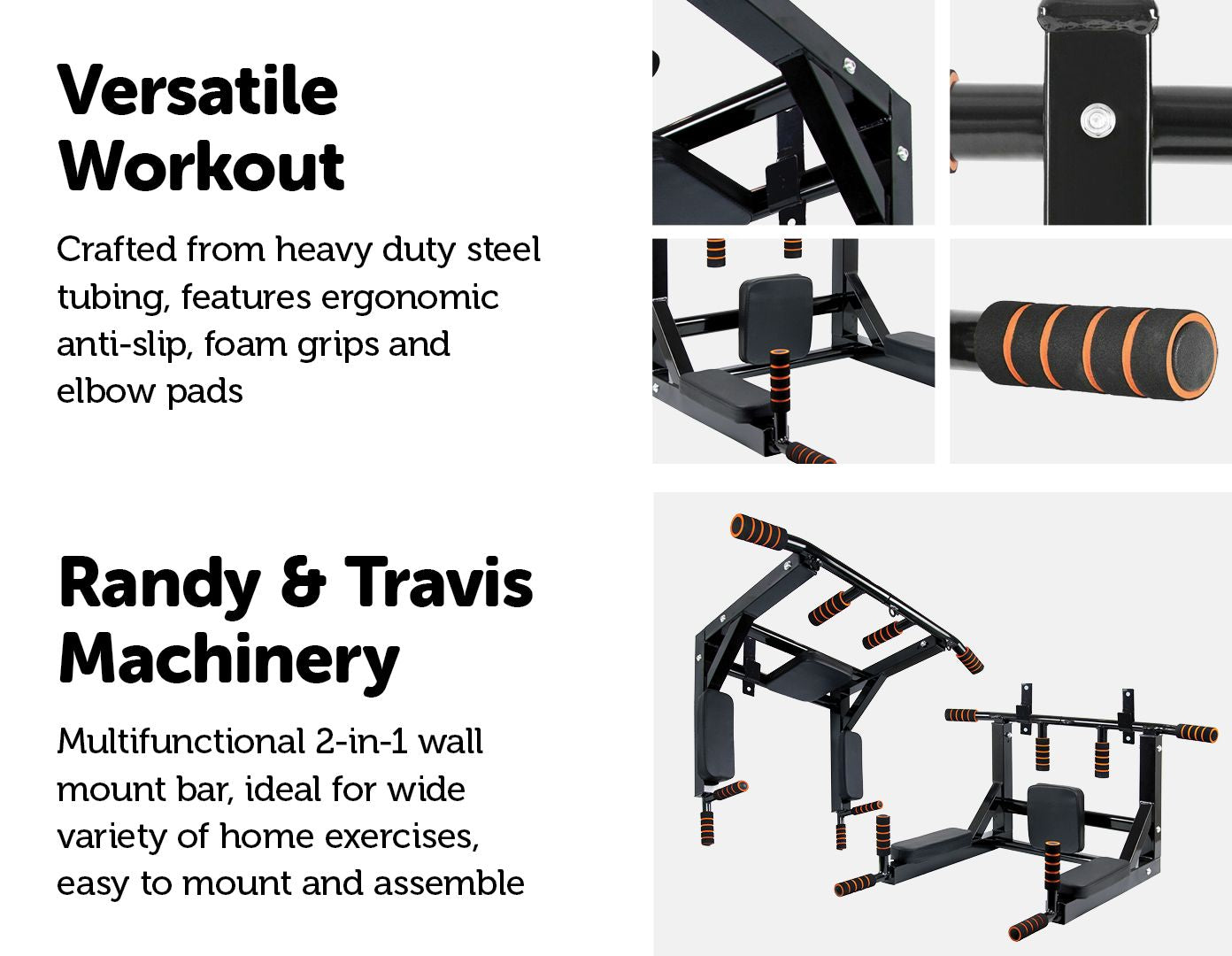 Heavy Duty Wall Mounted Power Station - Knee Raise - Pull Up - Chin Up -Dips Bar - image8