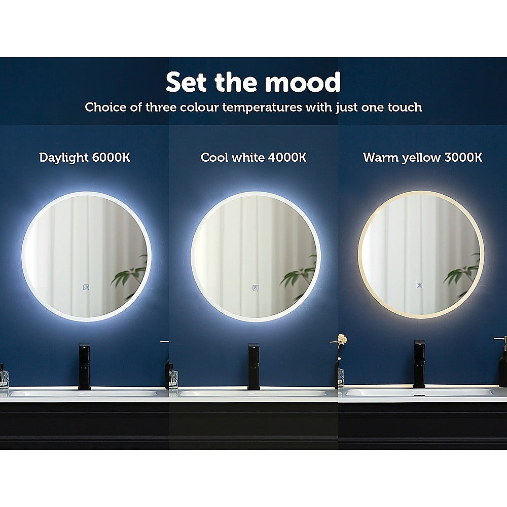 80cm LED Wall Mirror Bathroom Mirrors Light Decor Round - image8