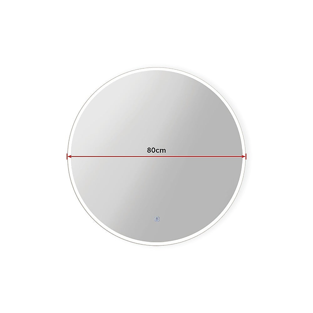 80cm LED Wall Mirror Bathroom Mirrors Light Decor Round - image7