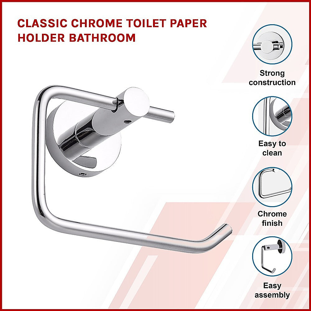 Classic Chrome Toilet Paper Holder Bathroom - image4