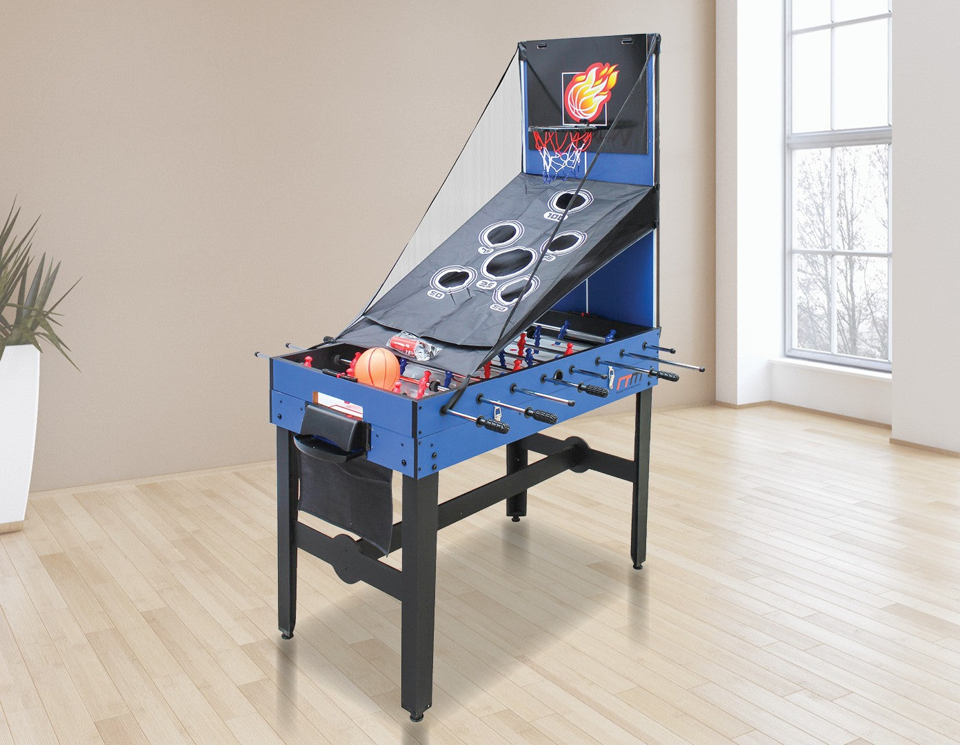 4FT 12-in-1 Combo Games Tables Foosball Soccer Basketball Hockey Pool Table Tennis - image5