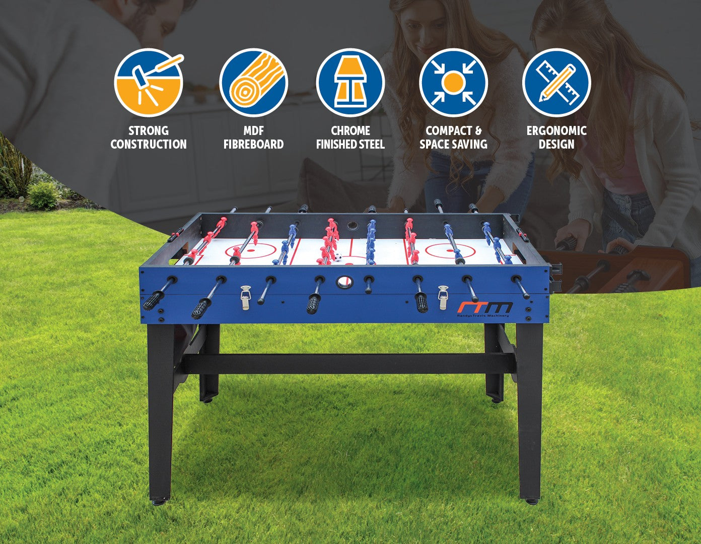 4FT 12-in-1 Combo Games Tables Foosball Soccer Basketball Hockey Pool Table Tennis - image11