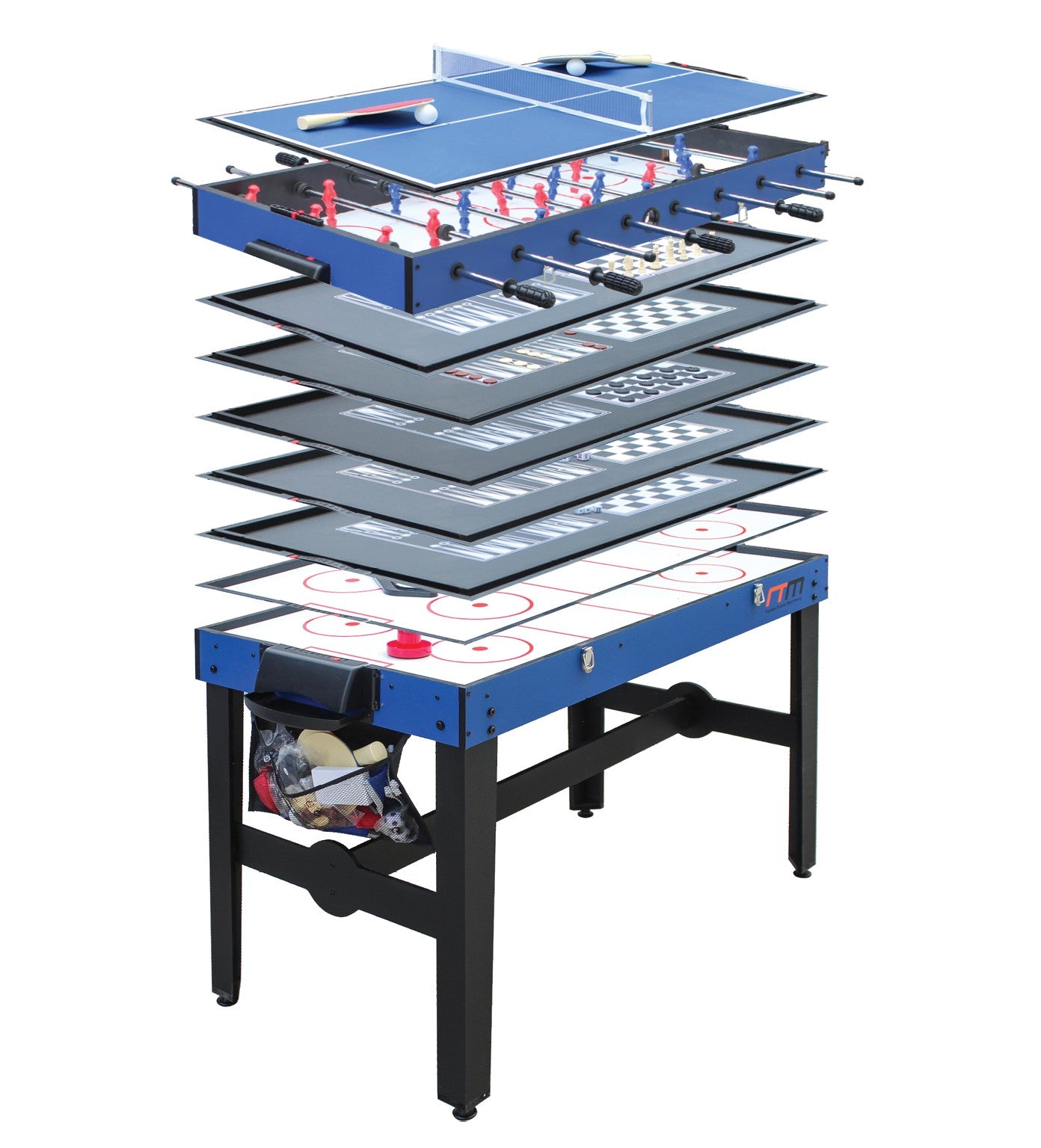 4FT 12-in-1 Combo Games Tables Foosball Soccer Basketball Hockey Pool Table Tennis - image2