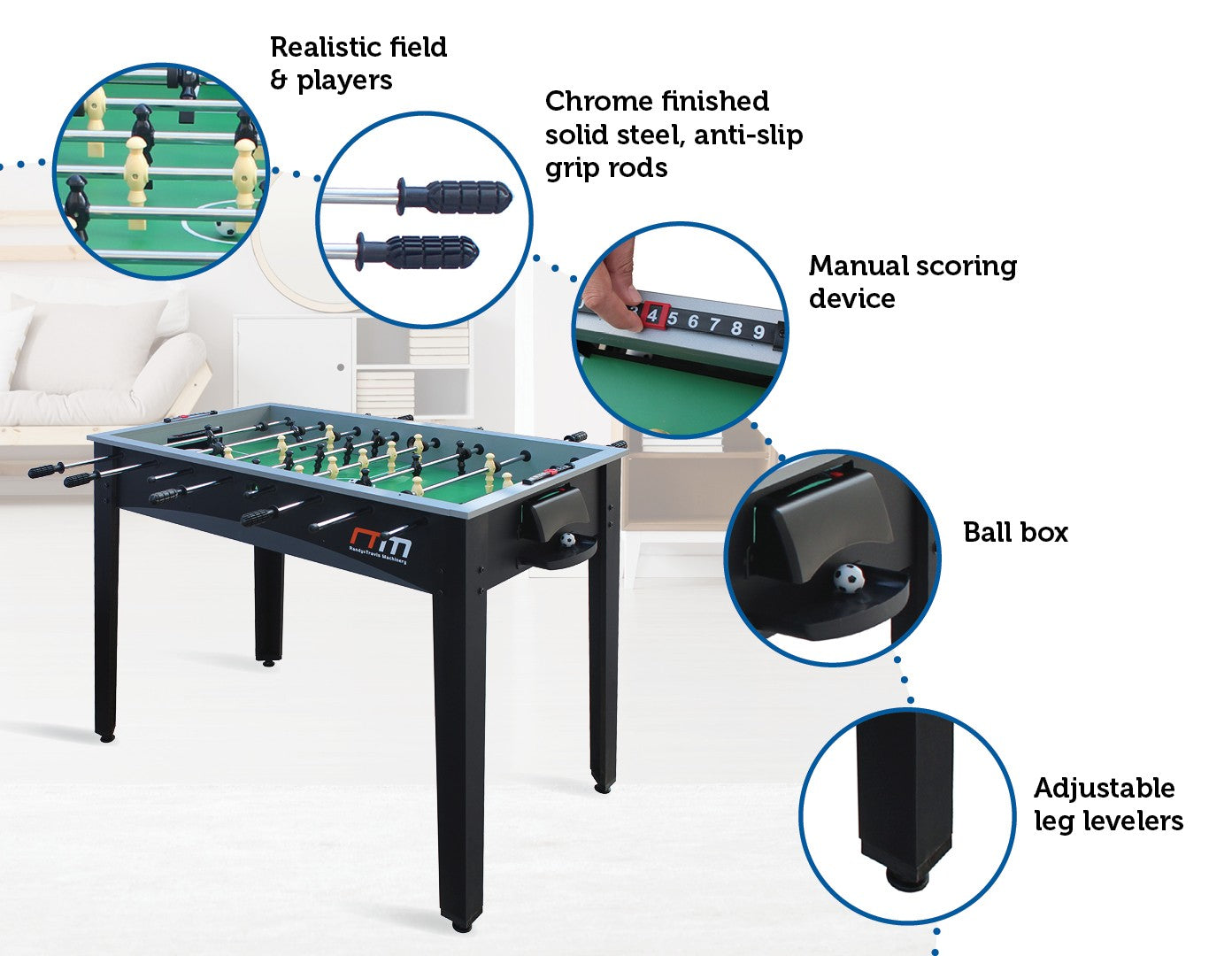 Foosball Soccer Table 4FT Tables Football Game Home Party Gift - image5