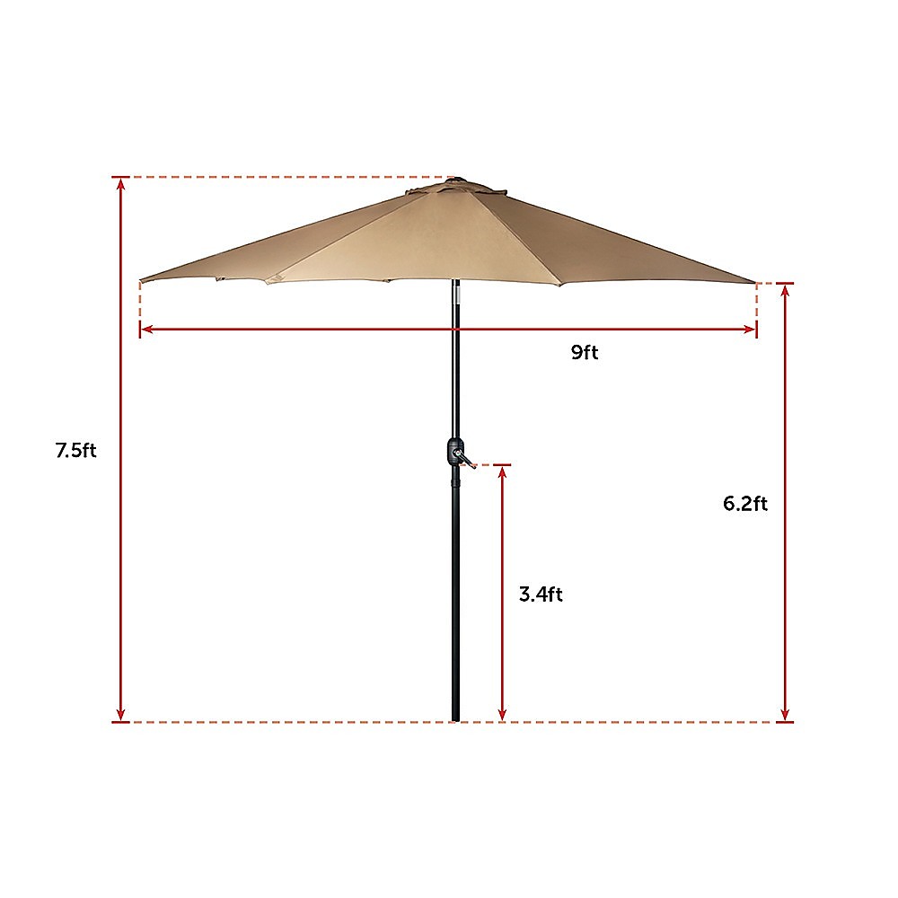 9FT Patio Umbrella Outdoor Garden Table Umbrella with 8 Sturdy Ribs - image8