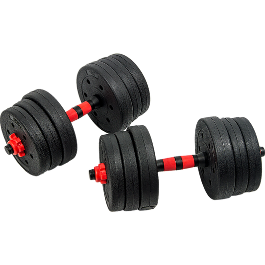 20kg Adjustable Rubber Dumbbell Set Barbell Home GYM Exercise Weights - image1