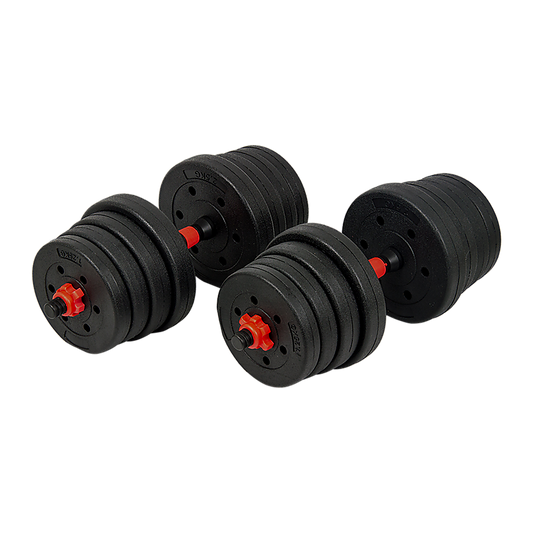 30kg Adjustable Rubber Dumbbell Set Barbell Home GYM Exercise Weights - image1