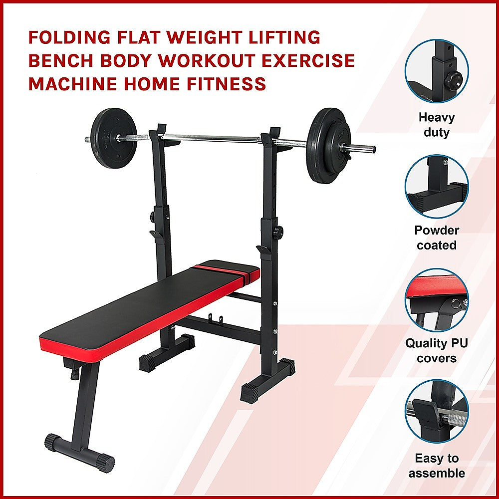Folding Flat Weight Lifting Bench Body Workout Exercise Machine Home Fitness - image3