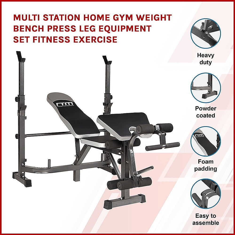Multi Station Home Gym Weight Bench Press Leg Equipment Set Fitness Exercise - image3