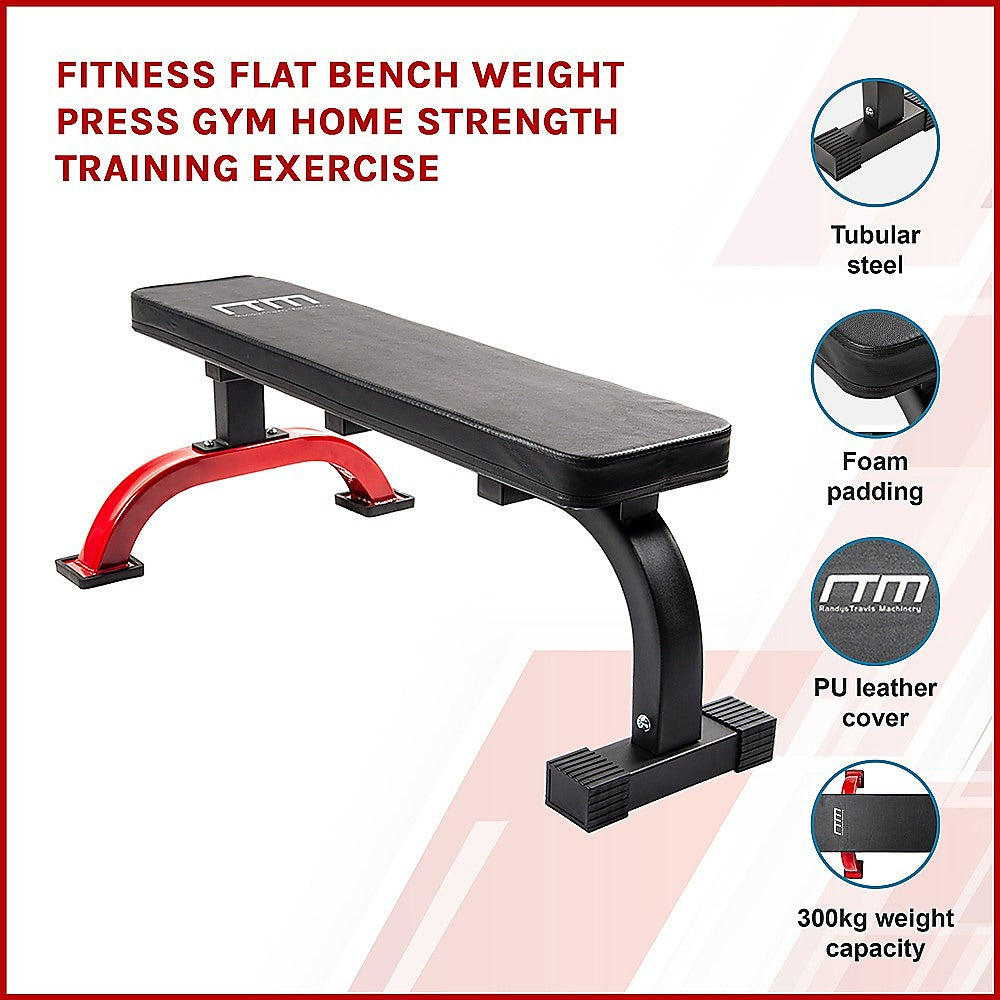 Fitness Flat Bench Weight Press Gym Home Strength Training Exercise - image3