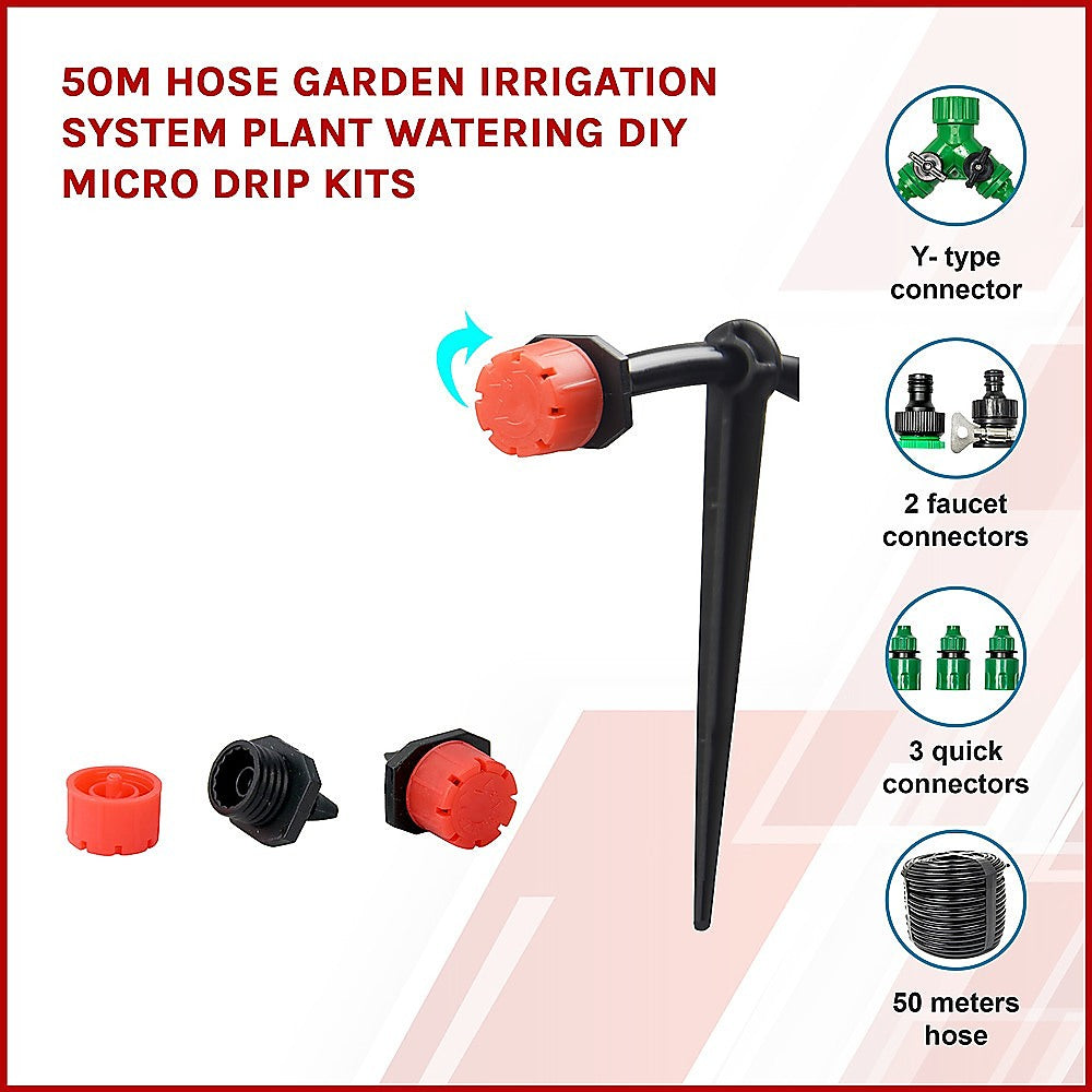 50M Hose Garden Irrigation System Plant Watering DIY Micro Drip Kits - image3