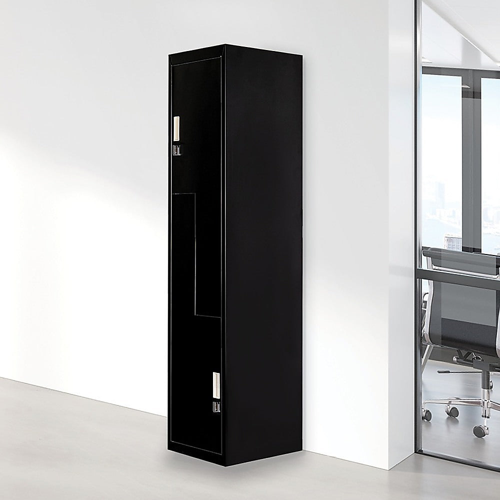 Black Two-Door L-shaped Office Gym Shed Storage Lockers - image3