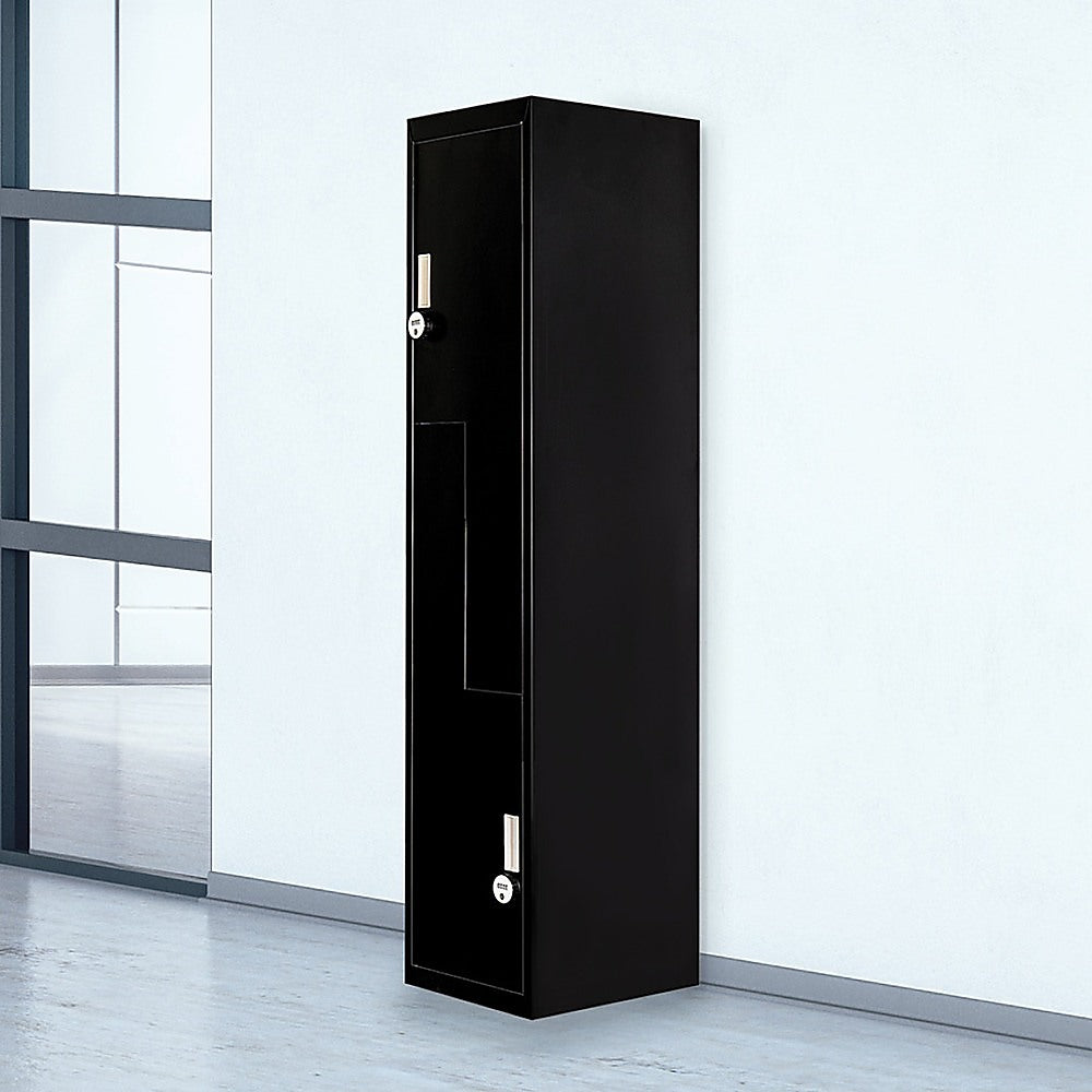 Black Two-Door L-shaped Office Gym Shed Storage Lockers - image2