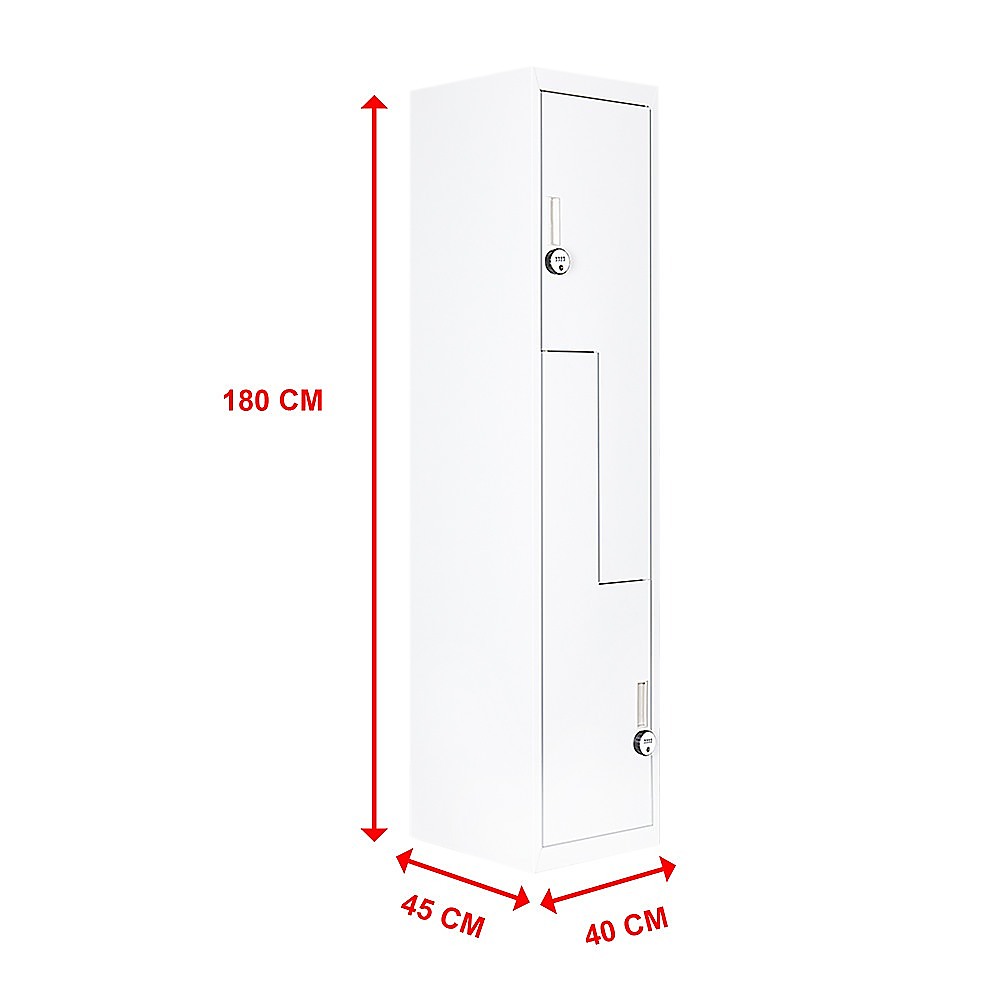 Grey Two-Door L-shaped Office Gym Shed Storage Lockers - image7