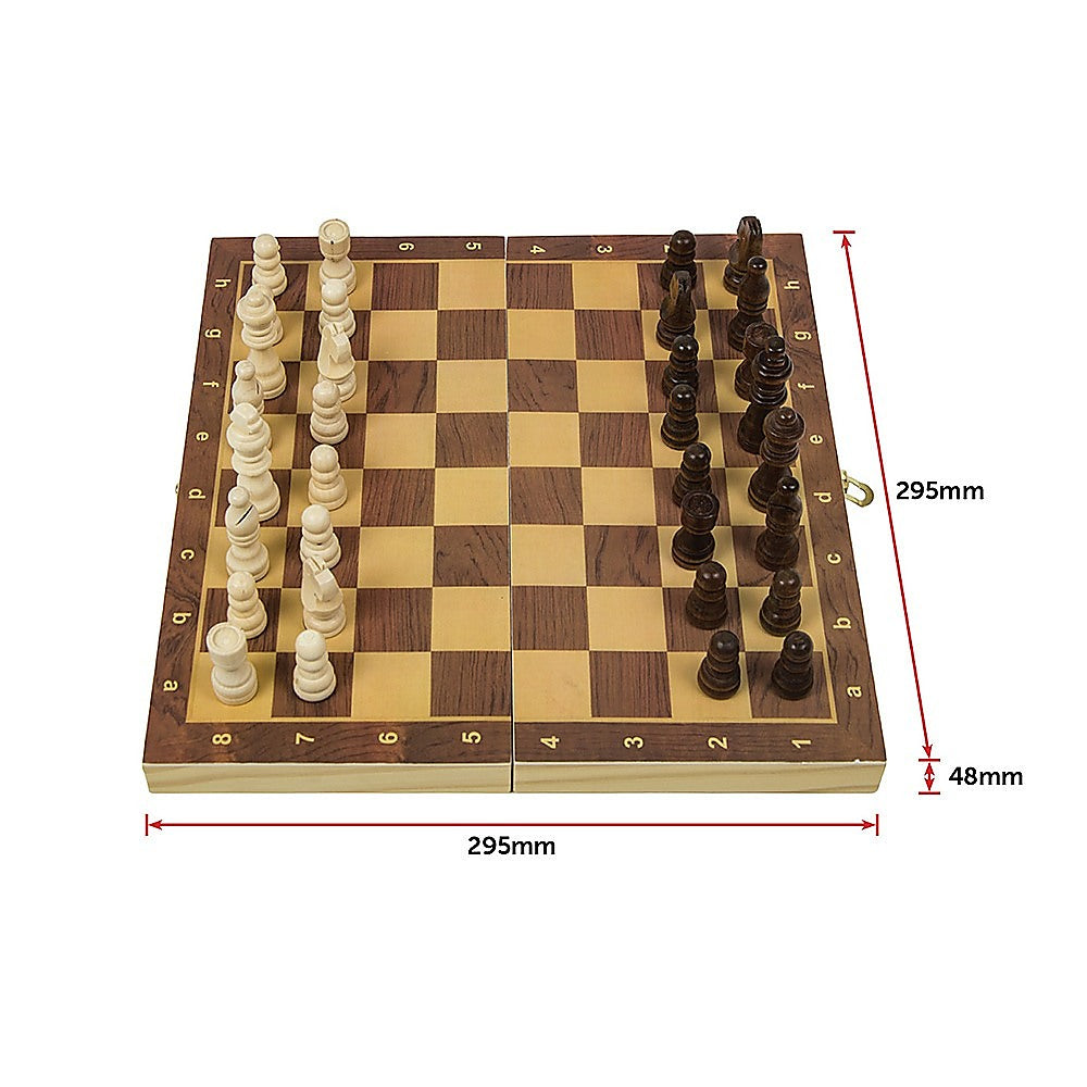 Chess Board Games Folding Large Chess Wooden Chessboard Set Wood Toy Gift - image8