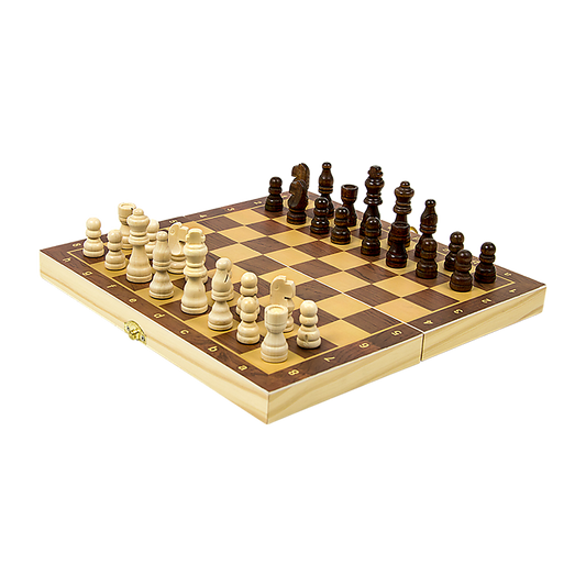 Chess Board Games Folding Large Chess Wooden Chessboard Set Wood Toy Gift - image1