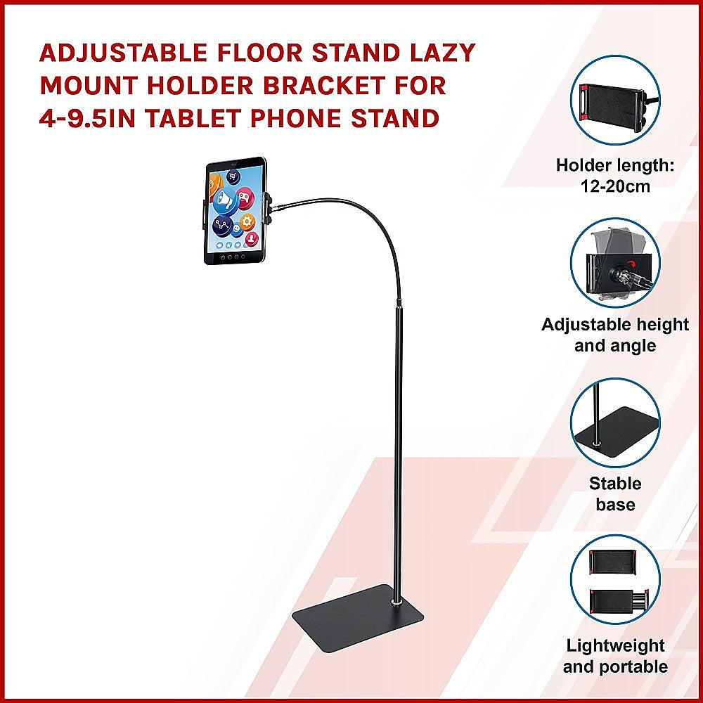 Adjustable Floor Stand Lazy Mount Holder Bracket For 4-9.5in Tablet Phone Stand - image3