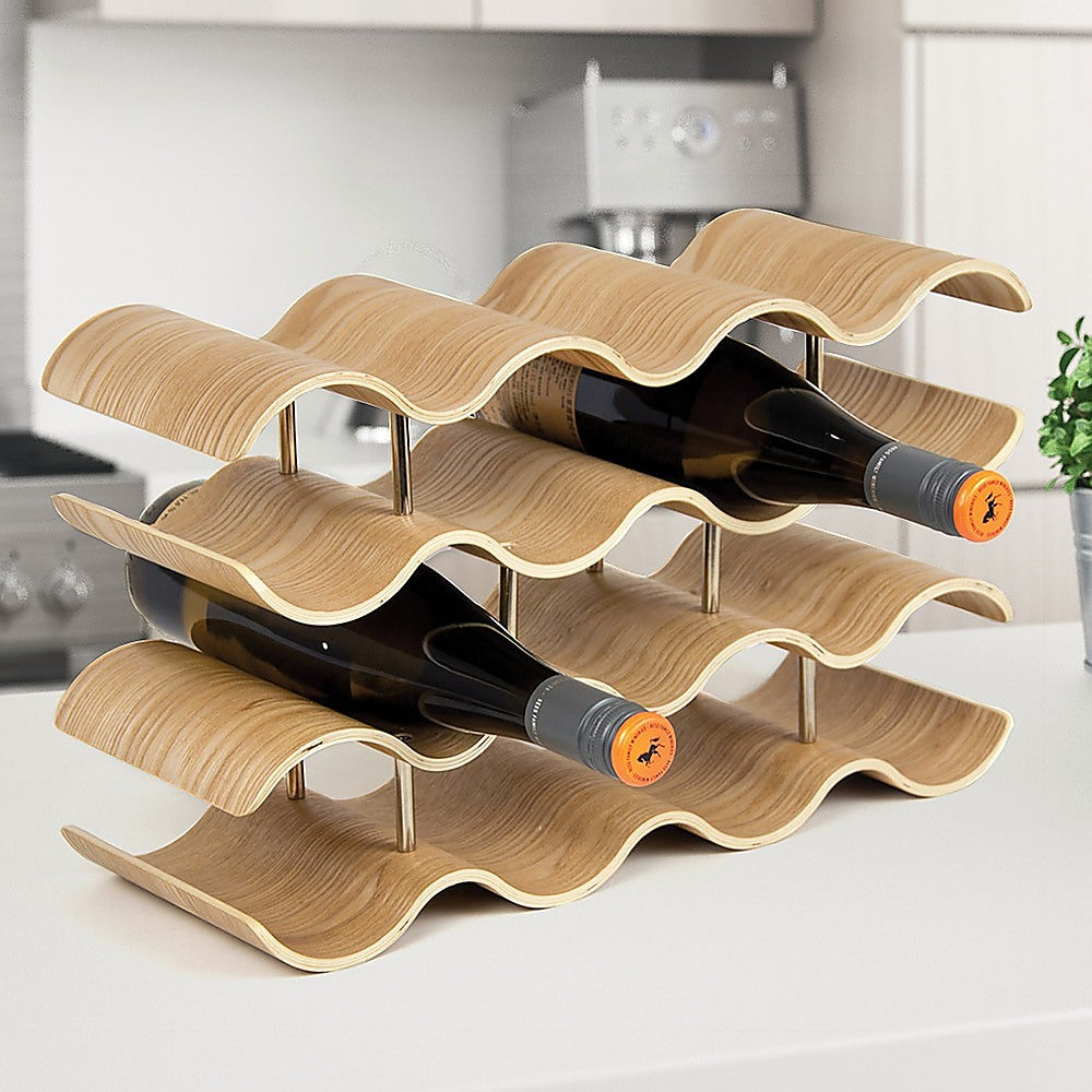 Wooden Wave Wine Rack/Creative Home Grape Wine Holder Shelf Cabinet/Bottle Rack - image2