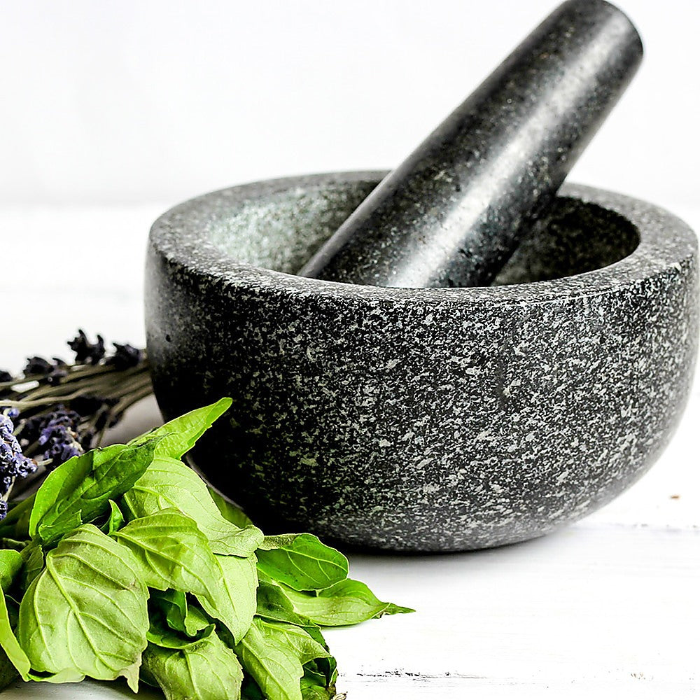 Large Pestle and Mortar Set Durable Granite Stone Spice & Herb Crusher - image2