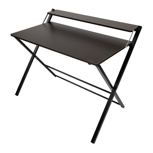 Folding Desk with Shelf Computer Laptop PC Table Side Home Office Furniture - image1