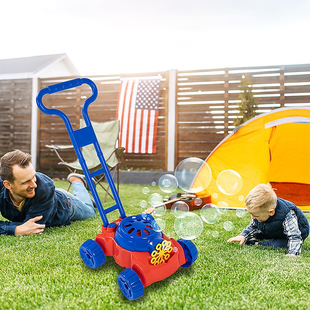 Kids Bubble Lawnmower Bubbles Machine Blower Outdoor Garden Party Toddler Toy - image2