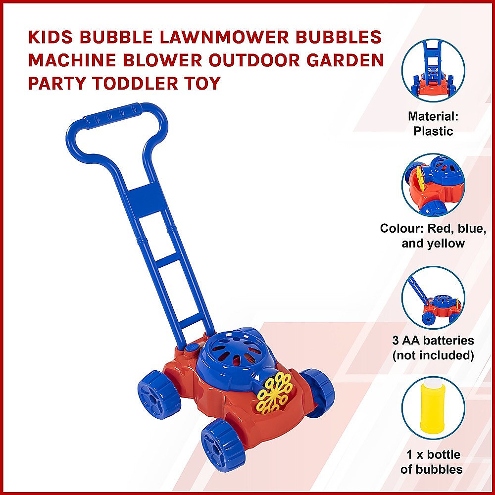 Kids Bubble Lawnmower Bubbles Machine Blower Outdoor Garden Party Toddler Toy - image3